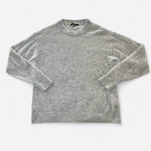 Quince Women’s merino alpaca sweater gray textured knit wool